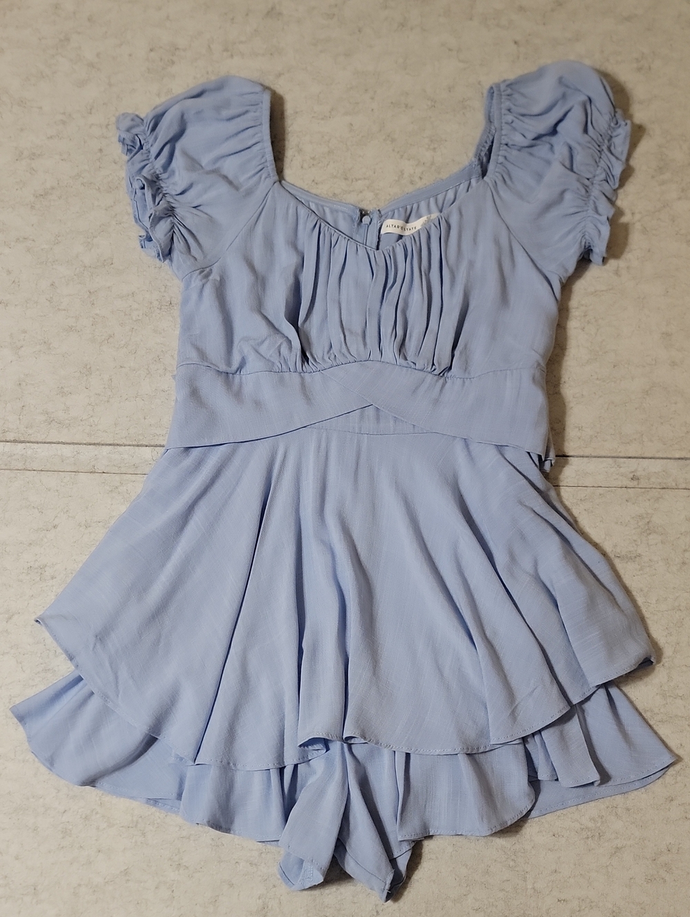 Altar'd State Haisley Double Layered Romper Light Blue Size Large L
